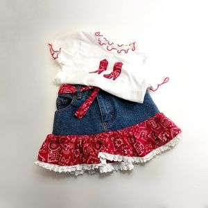 Kiddie Korral Western Top & Skirt 4t